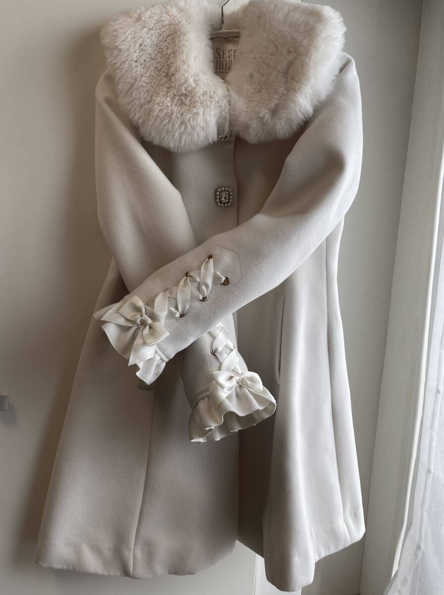 ★ 新品保管品 Secret Honey 袖リボンレースアップ ビジューボタンコート/シークレットハニー拍卖