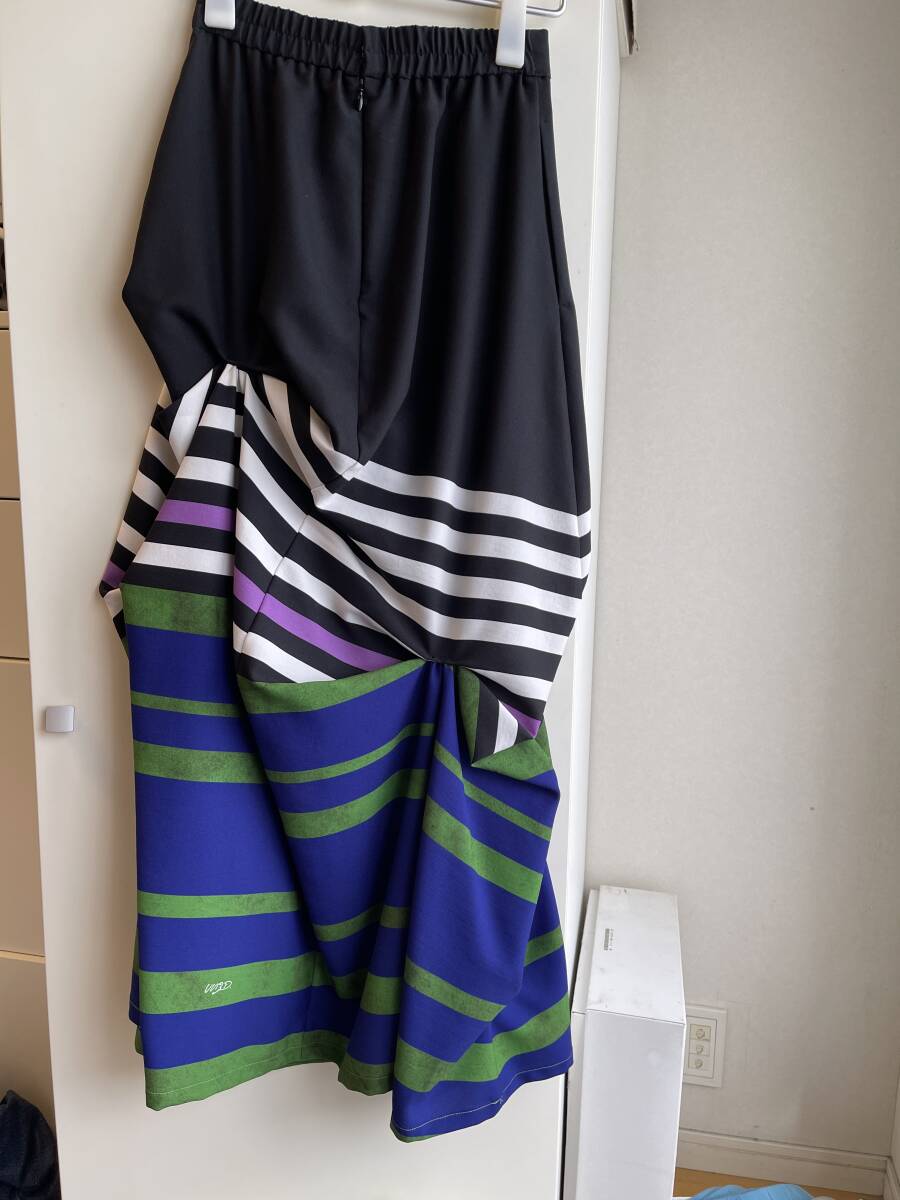 ★未使用 UN3D.スカート BORDER PATTERN TUCK SK / ボーダーパターンタックスカート /アンスリード拍卖