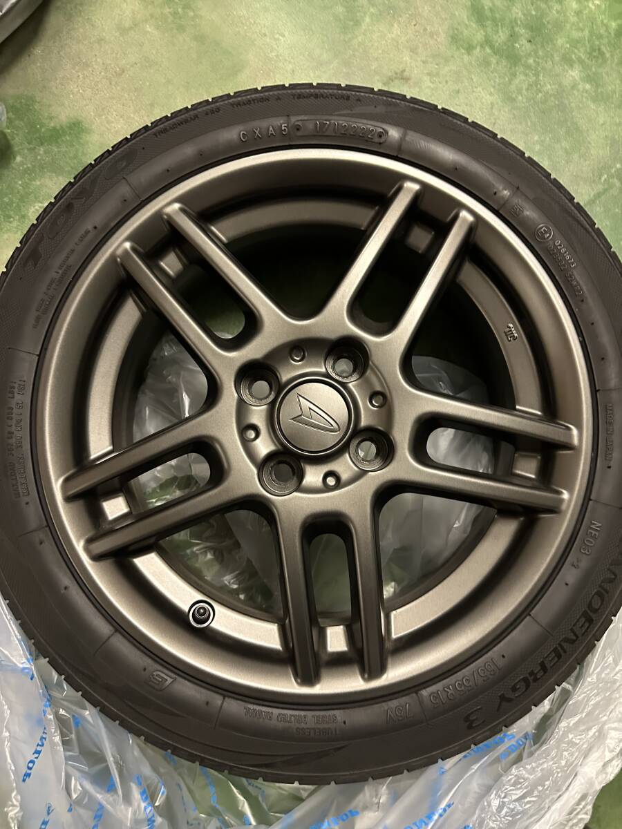 165/55R15 6J+50 PCD100 4穴 マーチ SR 純正 ミシュラン 22年製 9部山 ワゴンR ムーヴ タント コンテ 4本セット ENKEI エンケイ製拍卖