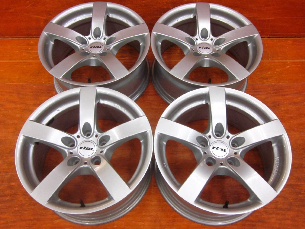 【Y2】RIAL SALERNO サレルノ シルバー 17インチ 8.0J +29 PCD120 5H φ72.6mm 中古品 4本セット ホイールのみ BMW 3シリーズ(E90)など☆拍卖