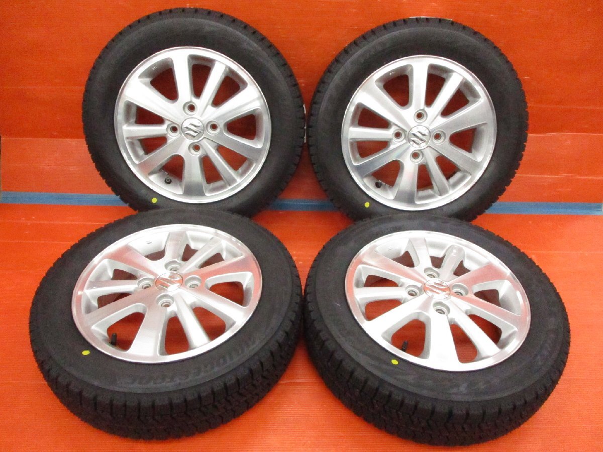 【O4】エブリイワゴン DA17W 純正 14インチ 4.5J +50 4H 100 小キズ BLIZZAK VRX2 155/65R14 新品スタッドレスタイヤ&中古ホイールセット拍卖