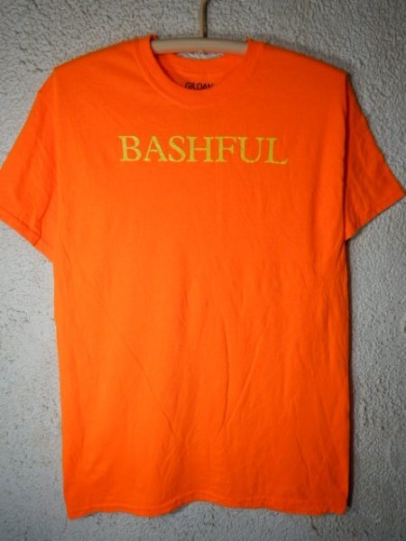 to8077 GILDAN ギルダン 半袖 tシャツ BASHFUL 恥ずかしがり屋 メッセージ プリント デザイン 人気 US古着 送料格安拍卖