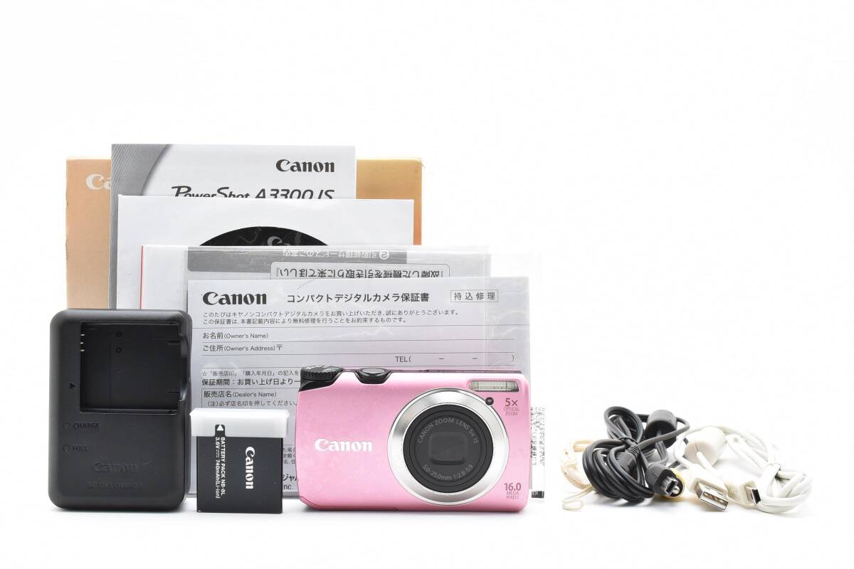 【美品】 Canon キャノン Powershot A3300 IS コンパクトデジタルカメラ 【動作確認済み】 #2591575拍卖