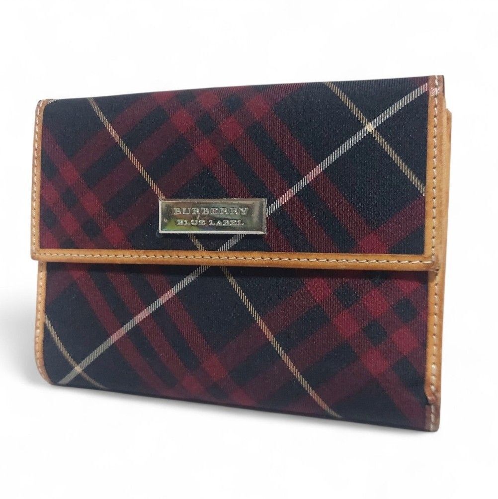 美品 BURBERRY バーバリー ブルーレーベル 折り財布 二つ折り 小銭入れ 財布 ウォレット ノバチェック レザー拍卖