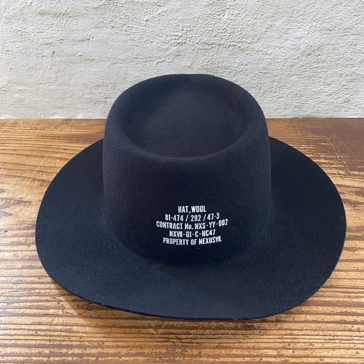【NEXUSⅦ nexus7 ネクサス7 ネクサスセブン ウールハット フェルトハット ミリタリー 帽子 ブラック サイズ48 58cm ニュートラックス】拍卖