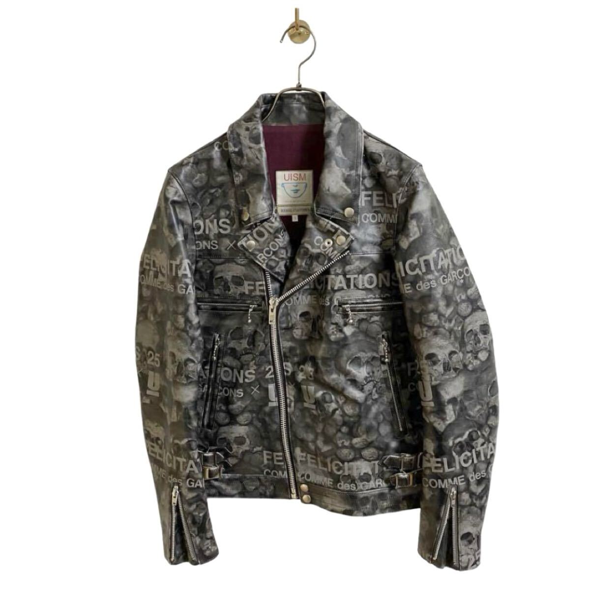 【未使用 アンダーカバー コムデギャルソン UNDERCOVERISM COMME DES GARCONS 2016AW 伊勢丹限定 25周年 スカル総柄 ダブルライダース】拍卖