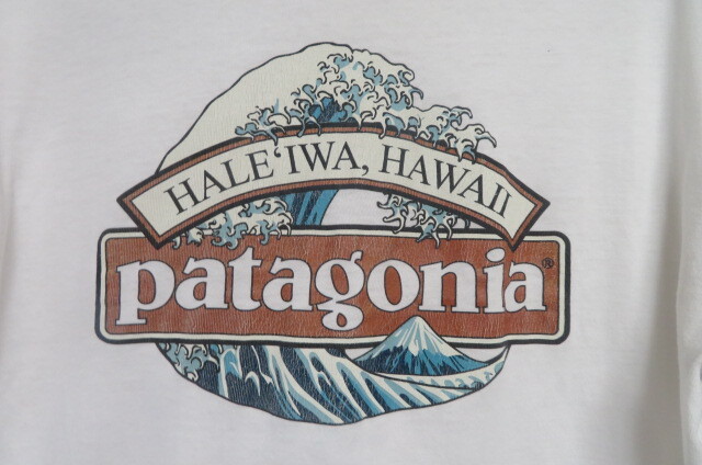 訳あり状態 USA製 Patagonia パタゴニア ロゴプリント 半袖Tシャツ HALEIWA HAWAII アメリカ米国製 ハワイ80's90's 拍卖