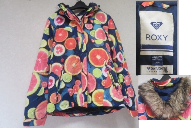 フルーツ柄 ROXY ロキシー(ファー付き)スノーボード スキーウエア拍卖