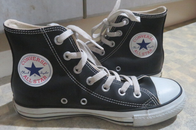 レザー 黒ブラック CONVERSE コンバース ハイカットスニーカー オールスターハイ ALL STAR HI シューズ 拍卖