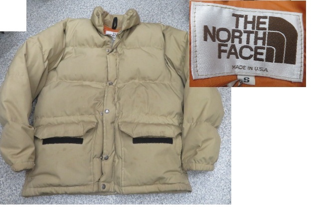 70s80s茶タグUSA製 VINTAGE THE NORTH FACE ザノースフェイス ダウンジャケット アメリカ米国製 訳あり拍卖