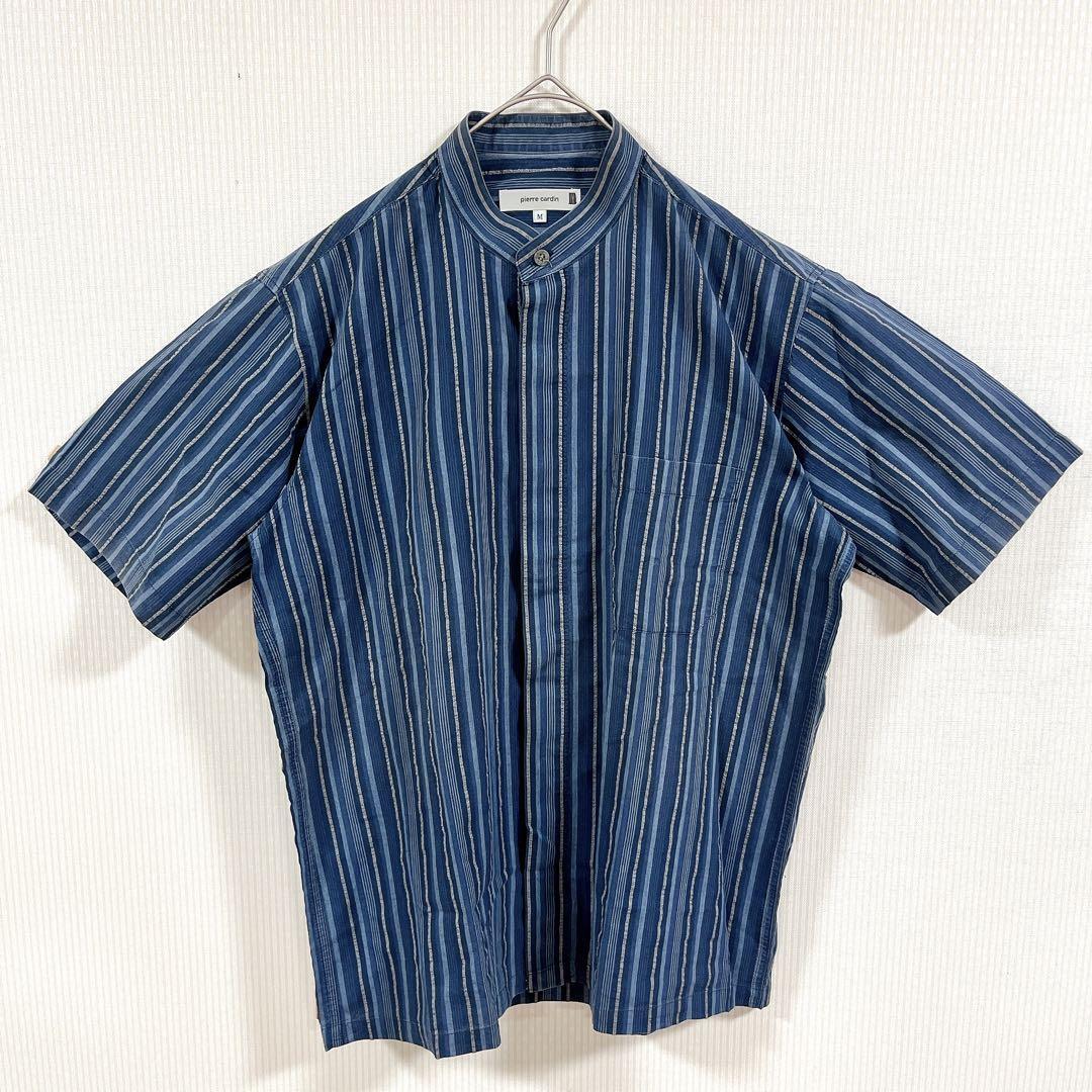 ピエールカルダン 半袖シャツ ブルー 綿100 M 爽やかシャツ 【1298】拍卖