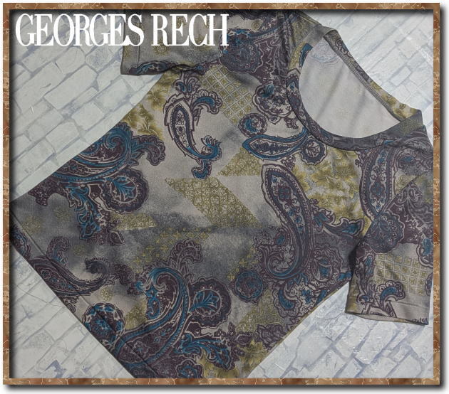 ☆GEORGES RECH ジョルジュレッシュ プリント半袖Tシャツ グレー系☆拍卖