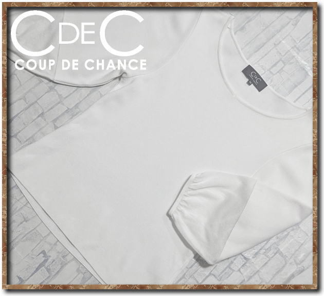 ☆COUP DE CHANCE クードシャンス 切替7分袖カットソー 白☆拍卖