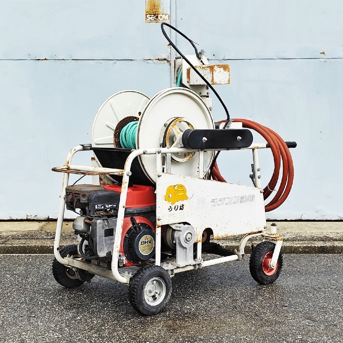 【富山】 ハツタ ラジコン動噴 YS-451 難あり うり坊 ホース約12m セル 6馬力 動噴 動力噴霧器 農薬 除草 散布 ガソリン 倉庫内保管 中古拍卖