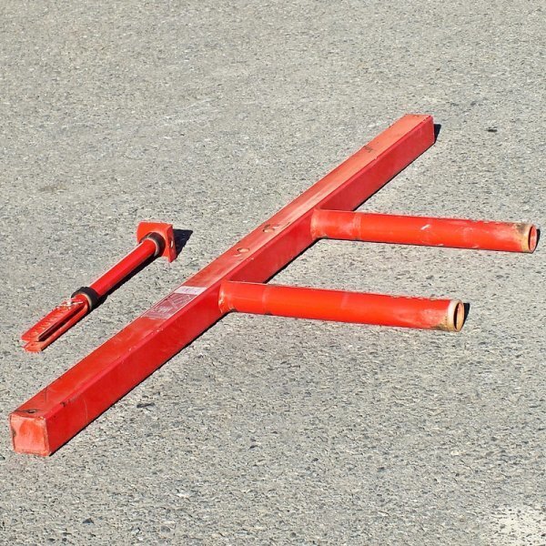 【群馬】ヤンマー デプスビーム 全長約1500mm トラクター ロータリー 中古 パーツ 部品 スタンド付き尾輪 取付 金具 作業機 アタッチメント拍卖