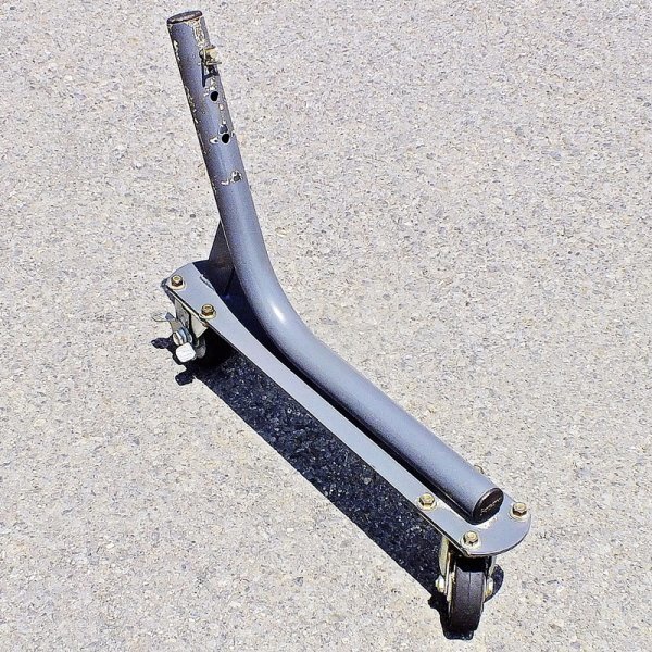 【群馬】トラクター 作業機 キャスター スタンド ササキ 足 脚 台 丸軸 約42mm 片側 中古 トラクタ パーツ 部品 車輪 ハロー ロータリー?拍卖