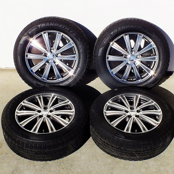 群馬】トーヨー スタッドレス 17インチ 4本セット 225/60R17 99Q ウィンタートランパス アルミ ホイール スマック 175H100 7J+48 中古 美品拍卖