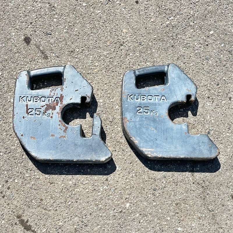 【富山】クボタ トラクター用 ウエイト 約25kg 2個セット トラクター フロント パーツ 重り 重し 錘 ウェイト 50kg 発送可 倉庫内保管 中古拍卖