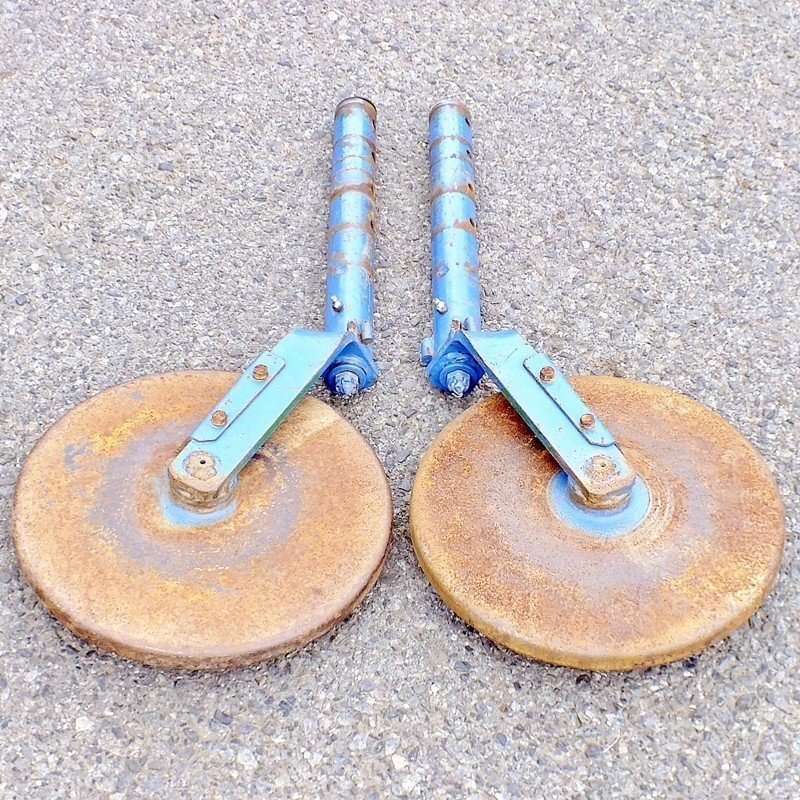 【群馬】イセキ トラクター用 尾輪 左右セット 取付軸径 約49mm 車輪 径 約340mm 中古 トラクタ ロータリー パーツ ビリン 鉄車輪 鉄車拍卖