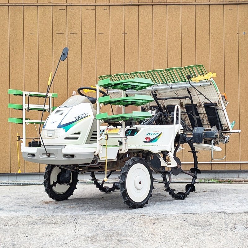 【栃木】ヤンマー 田植機 VP60C 364時間 6条植 12馬力 すこやかペダリスト ナイスティUFO パワステ ガソリン マーカー 田植え 倉庫 中古拍卖