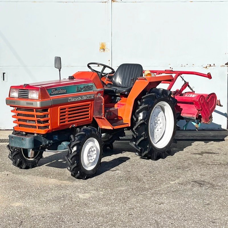 【富山】クボタ トラクター L1-225D 884時間 22馬力 ロータリー付き RL-15 オート耕深 4WD 倍速ターン モンロー 軽油 倉庫内保管 中古拍卖