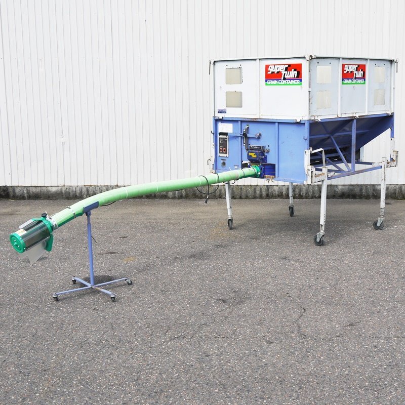 【新潟】タイショー グレンコンテナ ホース美品 約3m 200V グレコン コンテナ 籾 米 穀物 搬送 運搬 折り畳み 軽トラ 中古 倉庫保管拍卖