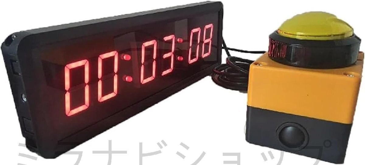 スポーツタイマー プッシュボタンタイマー付き赤色壁目覚まし時計、ゲーム用時計、1.8インチ フィットネス ホーム ガレージ拍卖