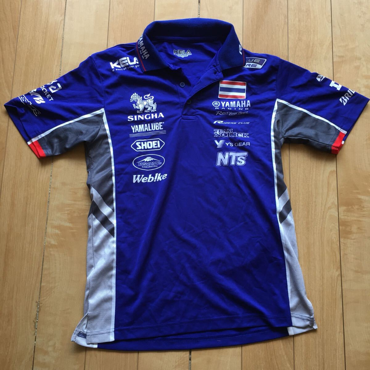 チームノリックヤマハ レーシングポロシャツ 244-1-136 メンズ M ブルー バイク ウェビック拍卖