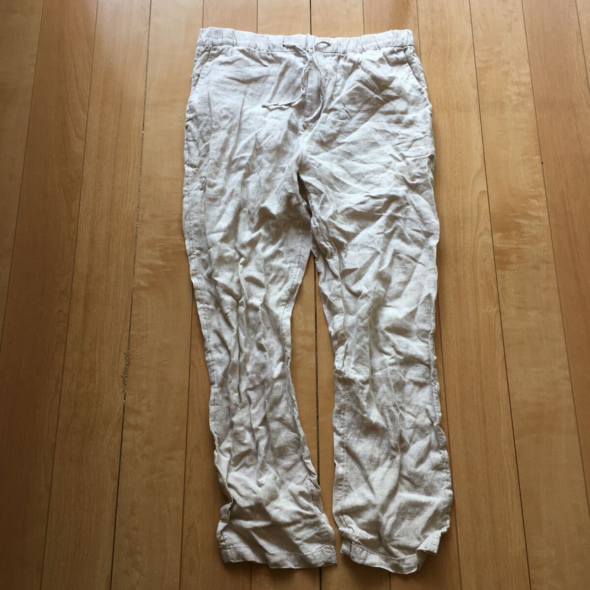 エイチアンドエム レギュラーフィット リネンパンツ 245-1-30 メンズ ホワイト拍卖