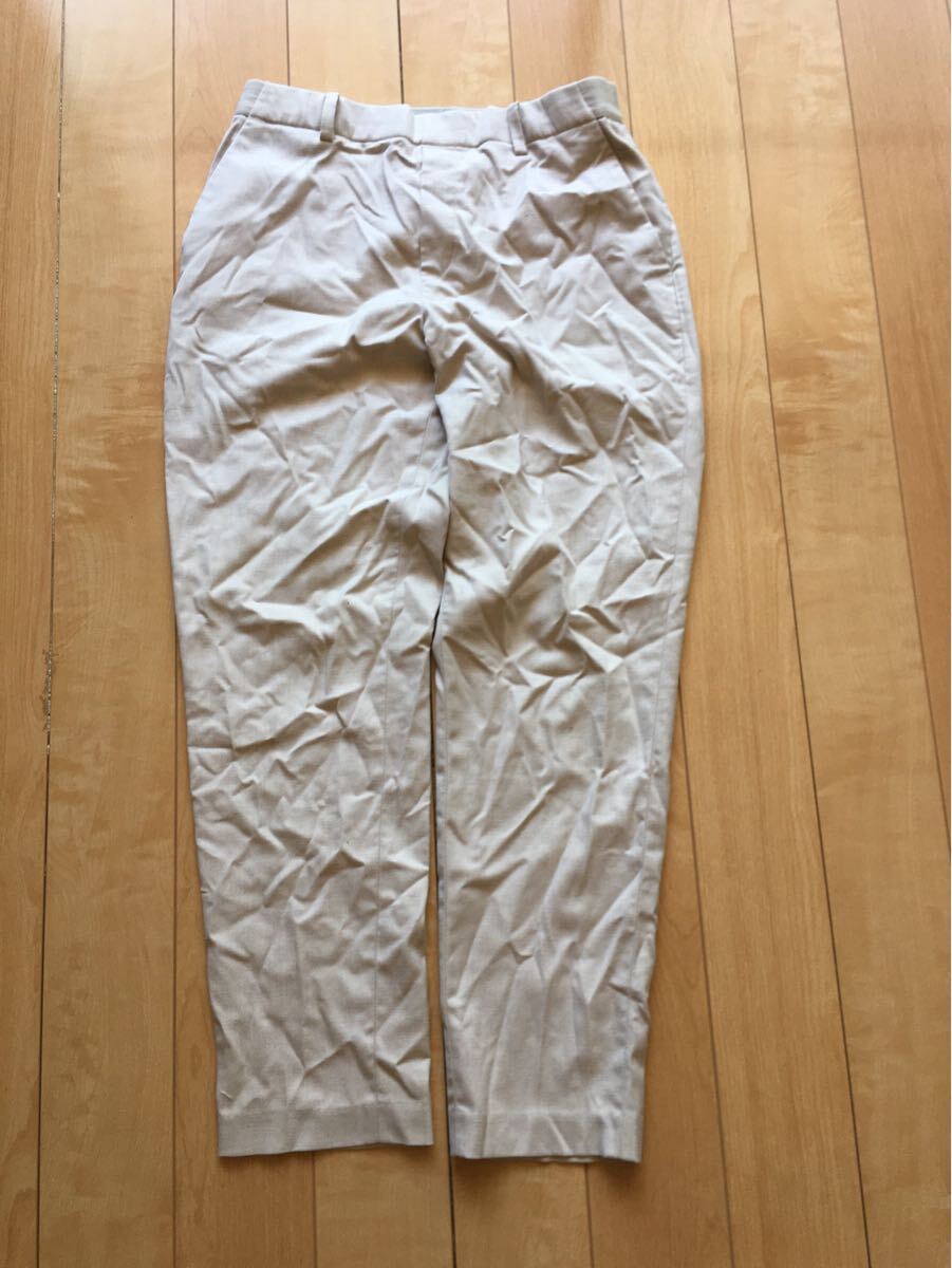 ユニクロ EZYアンクルパンツ 248-1-70 レディース M ベージュ拍卖