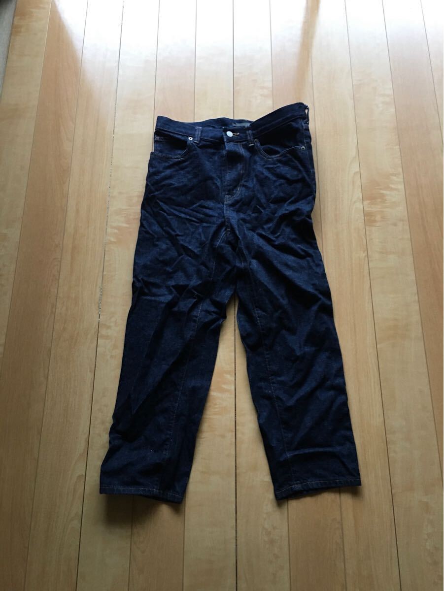 ユニクロ スラウチテーパードアンクルジーンズ 249-1-4 レディース 25 ネイビー拍卖
