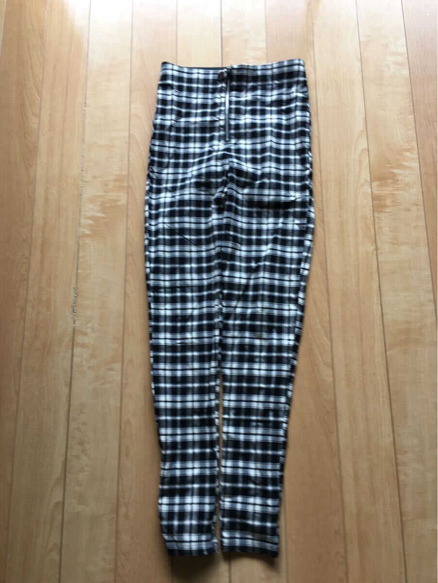 ザラ ハイウエストパンツ 251-1-13 レディース ブラック チェック拍卖