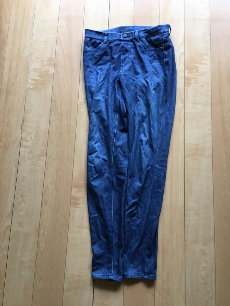 ユニクロ ウルトラストレッチデニムレギンスパンツ 252-1-53 レディース M ネイビー拍卖