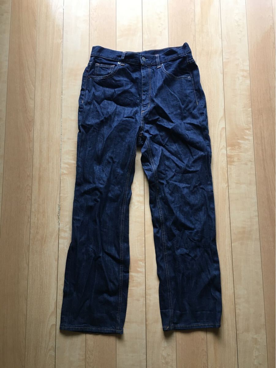 ジーユー ハイウエストストレートジーンズ 254-1-1 レディース XL インディゴ拍卖