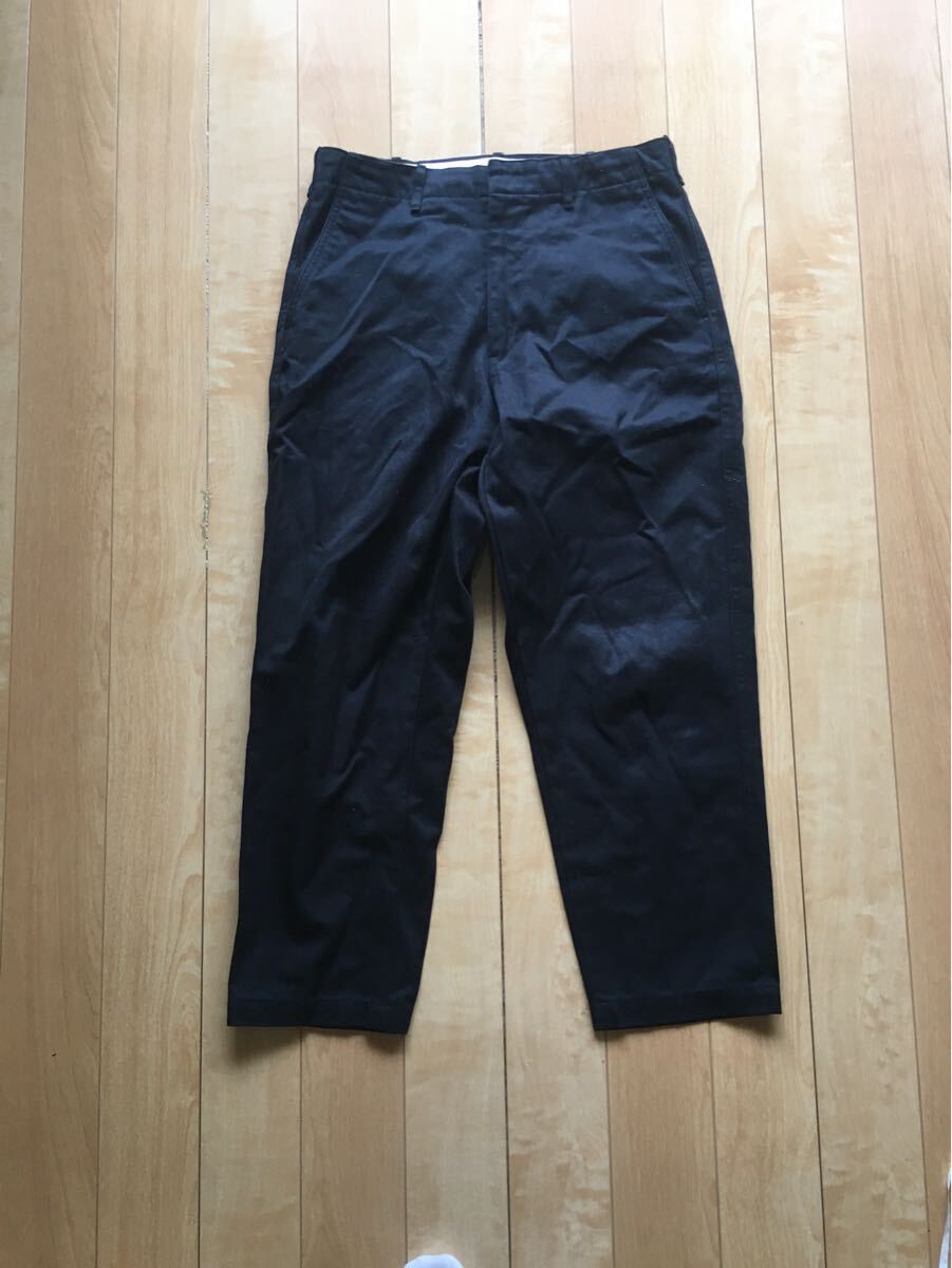 ユニクロ ワイドフィットテーパードアンクルチノ 255-1-18 メンズ ウエスト76cm ブラック拍卖