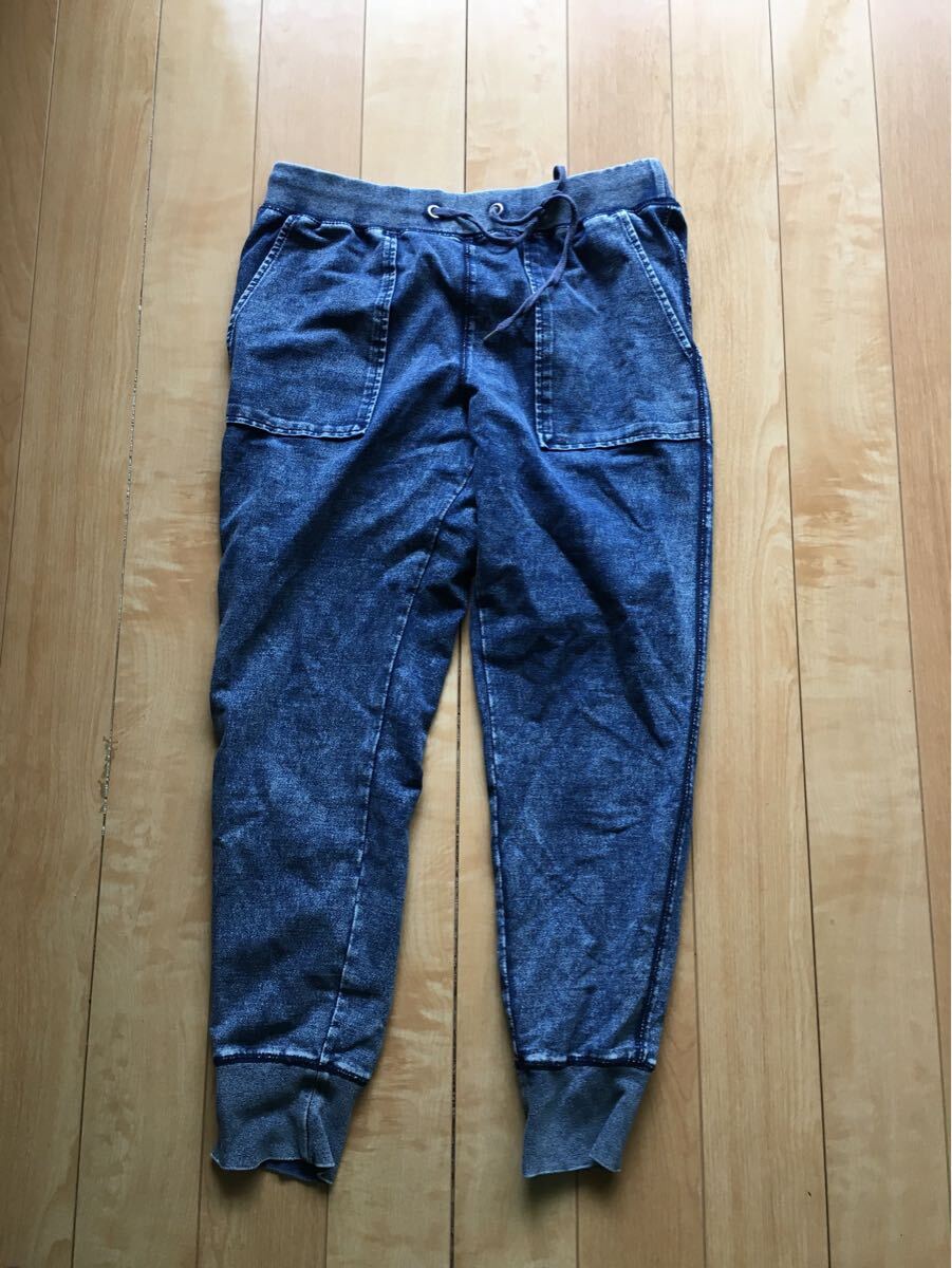 ジーユー デニムスウェットイージーパンツ 256-1-43 レディース XL インディゴ拍卖