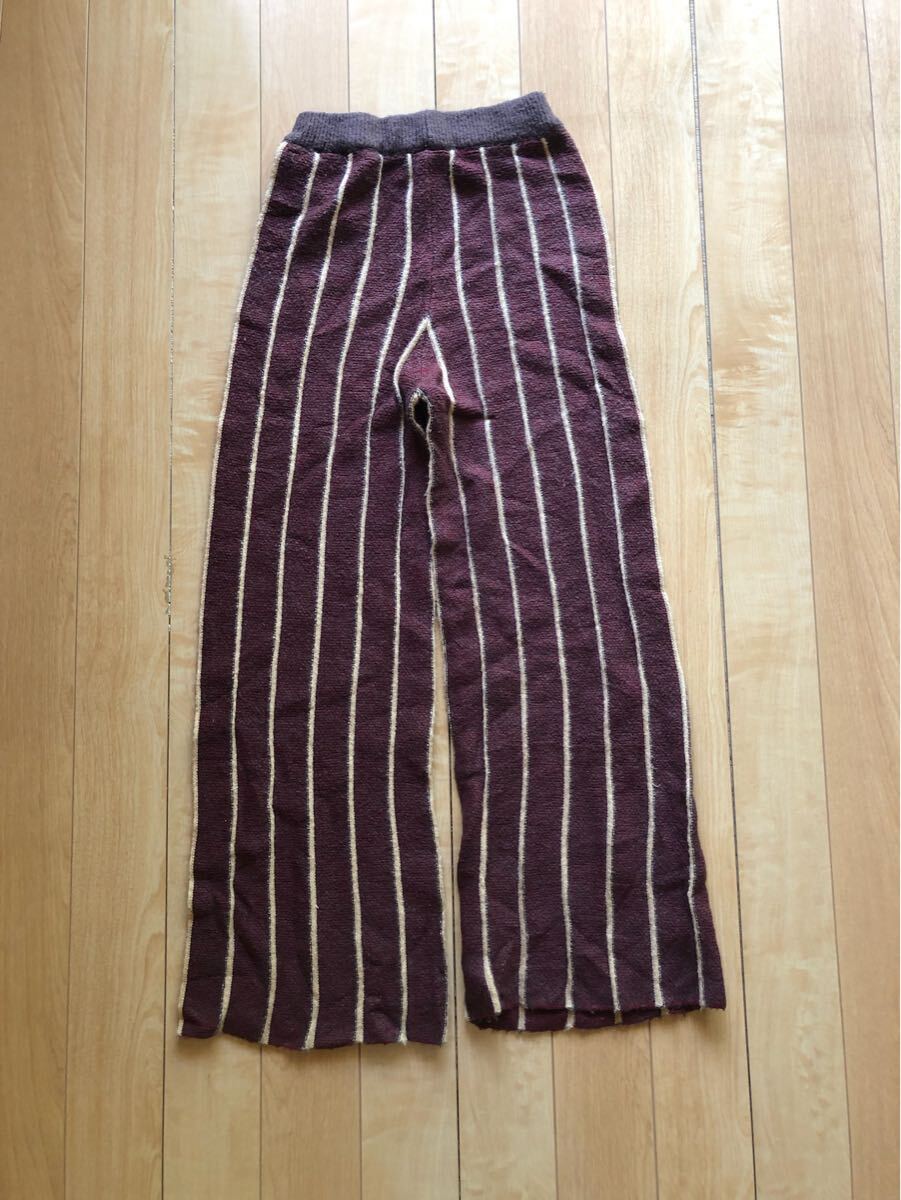 フォルクシー ジャガードストライプニットパンツ 251-1-62 レディース F ブラウン拍卖