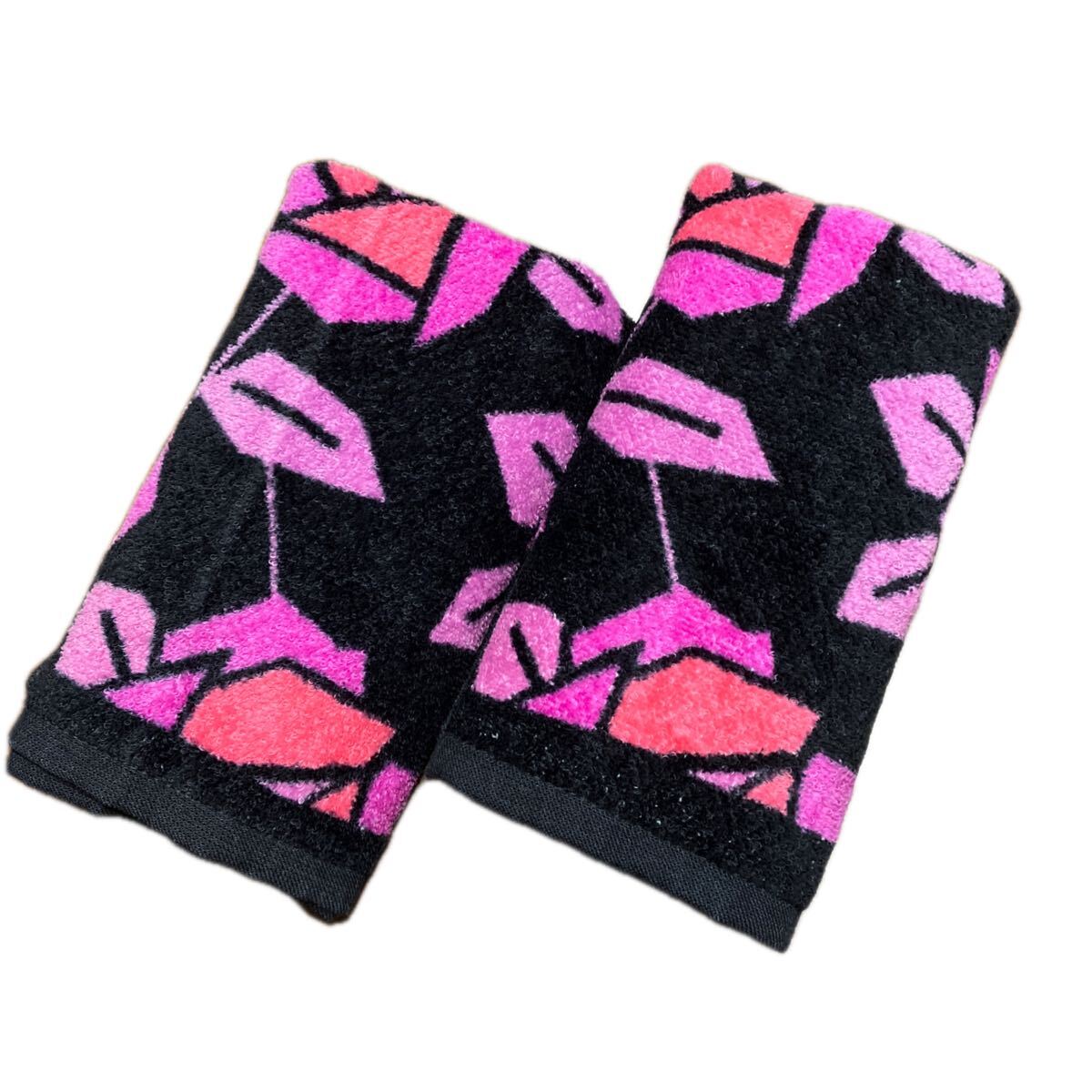 ラフィネ RAFFINE フェイスタオル2枚セット シャーリング加工 黒ベース 薔薇 日本製拍卖