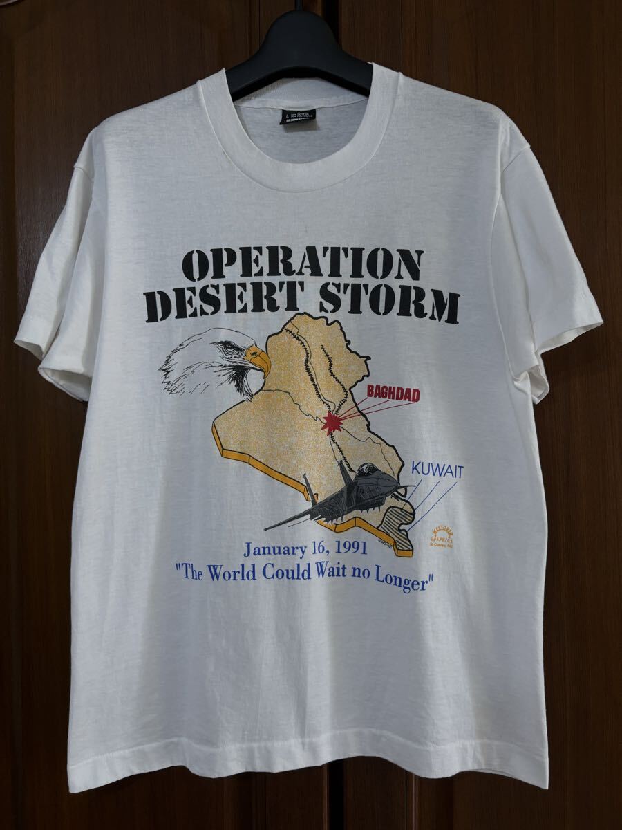 Operation Desert Storm 砂漠の嵐作戦 Tシャツ シングルステッチ アメリカ製 L拍卖