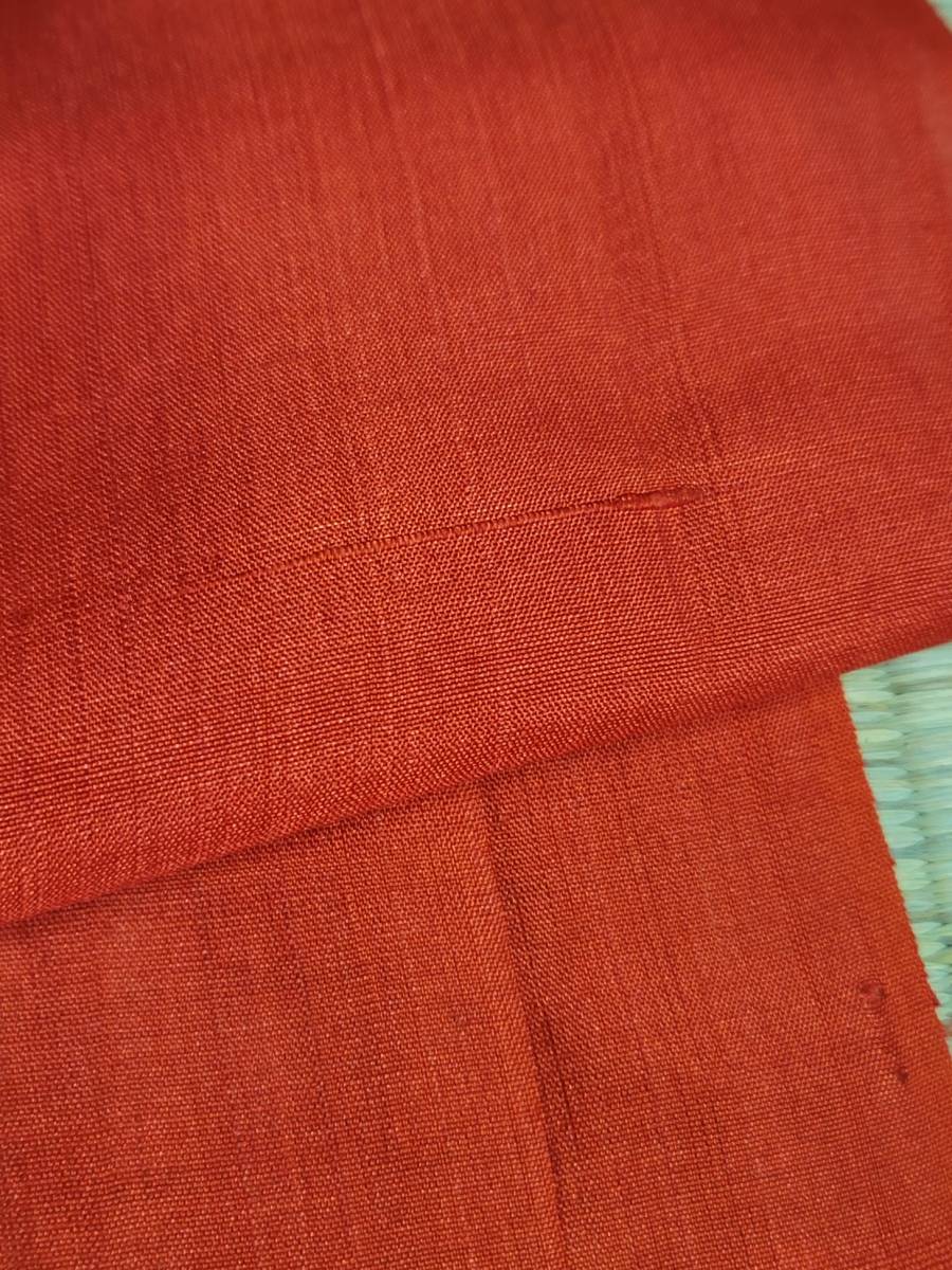 400円即決☆吊るし☆ ☆正絹錦紗羽二重☆古布☆アンティーク☆つまみ細工☆紅☆胴裏もみ手芸材料に☆36cm×100m拍卖