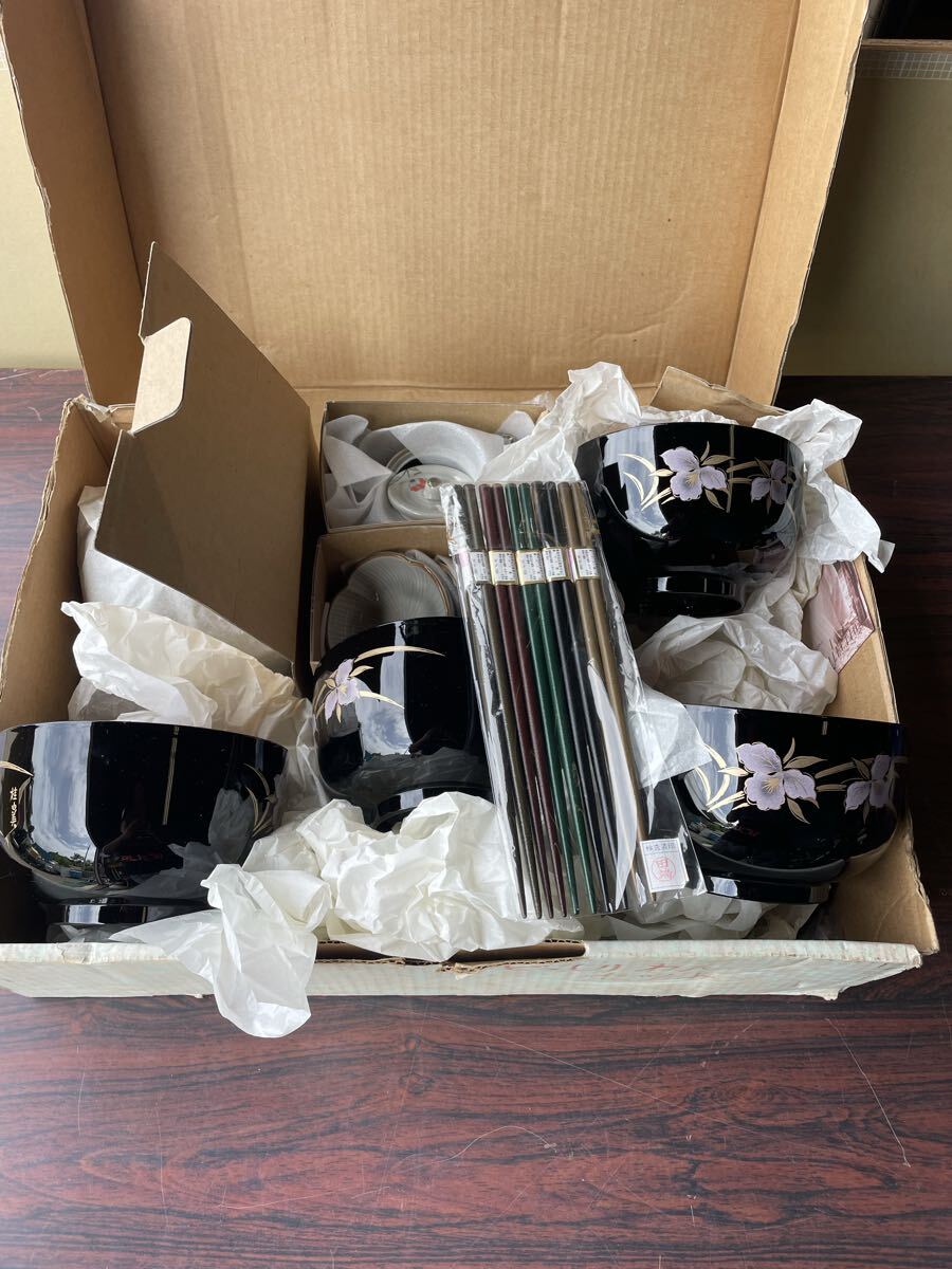 未使用? 桂由美 お椀 お箸 和食器セット ギフトコレクション拍卖