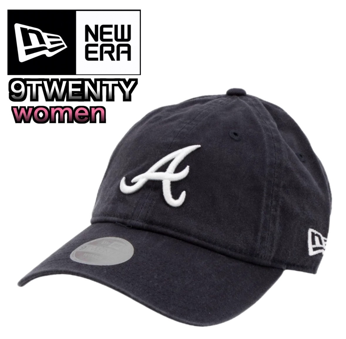 ニューエラ キャップ 帽子 ブレーブス ネイビー 920 柔らか レディースサイズ 女性 刺繍ロゴ 調整可 NEWERA 9TWENTY WOMEN 新品拍卖