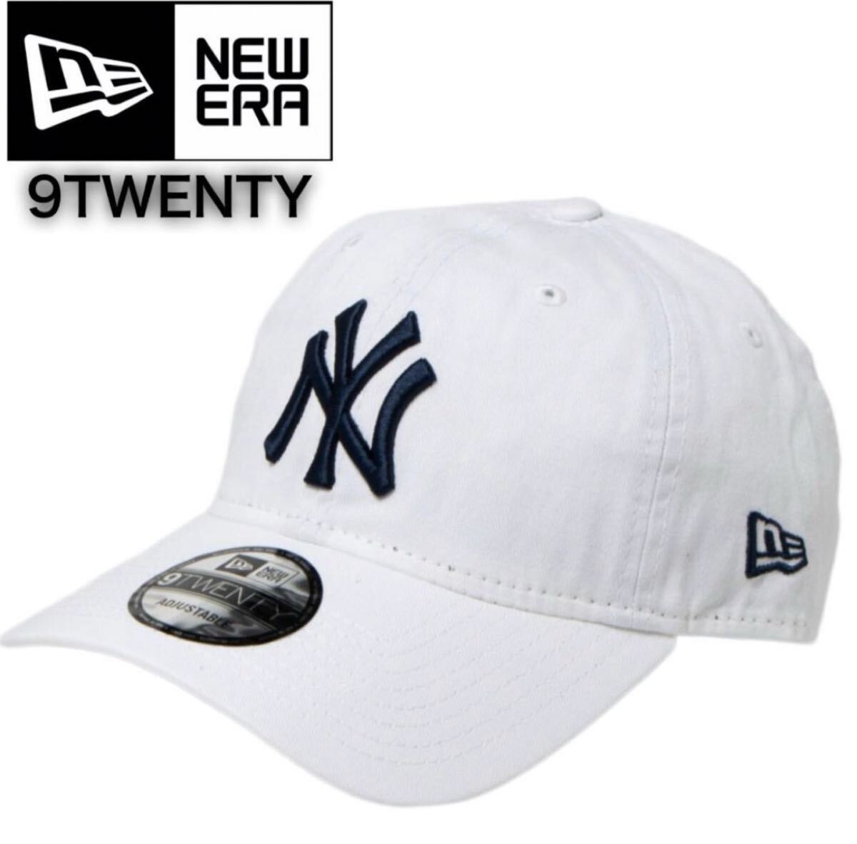 ニューエラ キャップ 帽子 9TWENTY コットンキャップ 柔らか ヤンキース ホワイト×ブラック クロスストラップ MLB NEWERA 9TWENTY 新品 拍卖