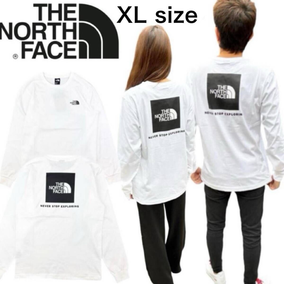 ザ ノースフェイス 長袖Tシャツ ロンT レッドボックス バックプリント NF0A87NN ホワイト XLサイズ THE NORTH FACE L/S RED BOX TEE 新品拍卖