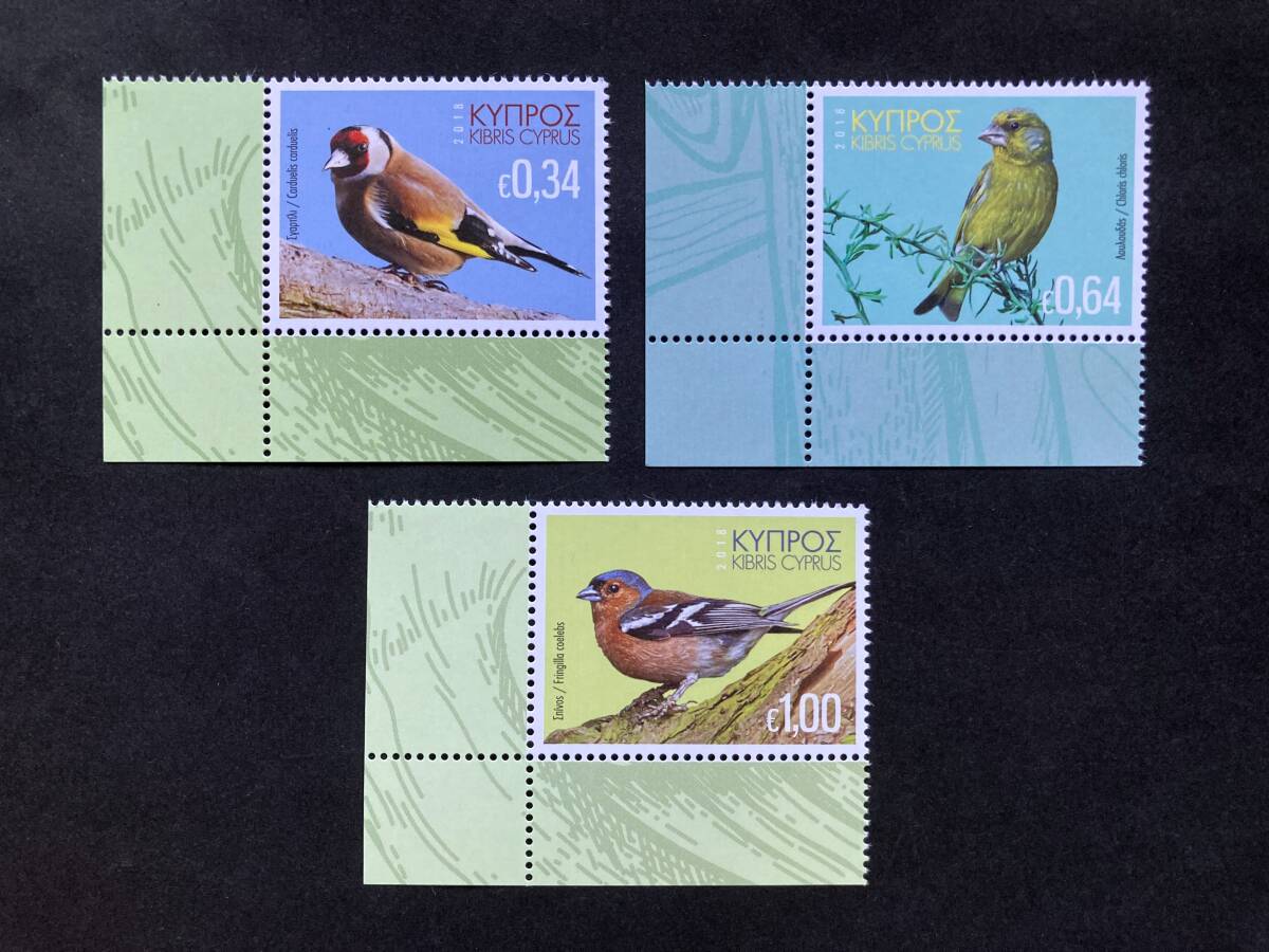 外国切手: キプロス切手 「(鳥)フィンチ」(ゴシキヒワ ほか)3種完 未使用拍卖
