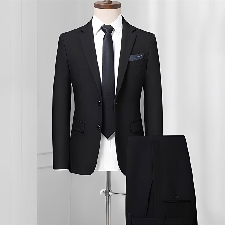 Y6540-3XL 黒 新品 セットアップスーツ ビジネススーツ シングル 上下セット ウエスト調節可能 ノーアイロン フォーマル スラックス メンズ拍卖