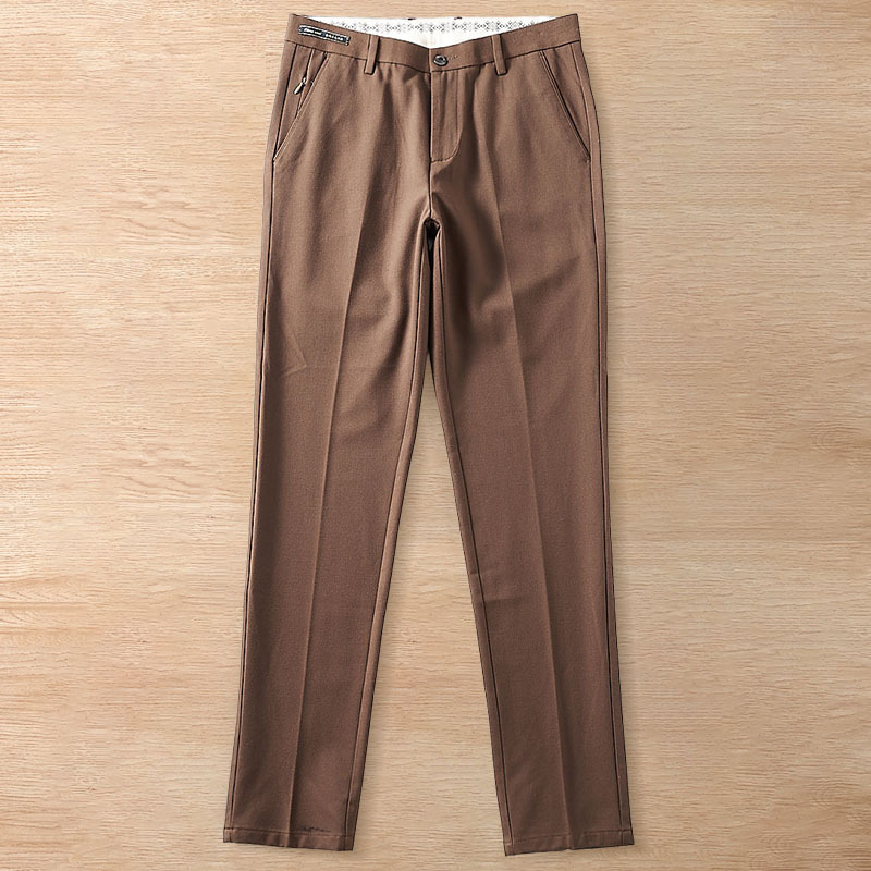 Y6387-3XL カーキ 新品 ウール混 ストレートパンツ 秋冬 防寒 厚手 ノーアイロン テンセル混 ストレッチ メンズ 通勤 ビジネス 高品質拍卖