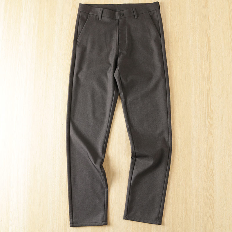 Y6397-M グレー 新品 ウール混 イージーパンツ ストレートパンツ ノーアイロン 秋冬 防寒 厚手 ストレッチ メンズ ビジネス カジュアル拍卖