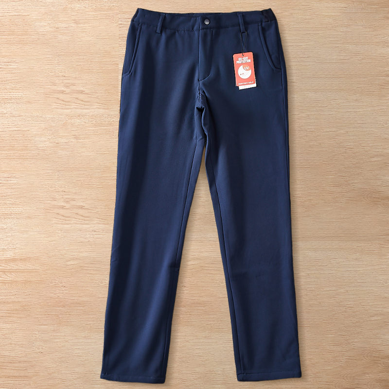 Y6400-M ネイビー 新品 イージーパンツ ウール混 UVカット 秋冬 撥水 厚手 防寒 防風 裏起毛 ノーアイロン メンズ ビジネス カジュアル拍卖
