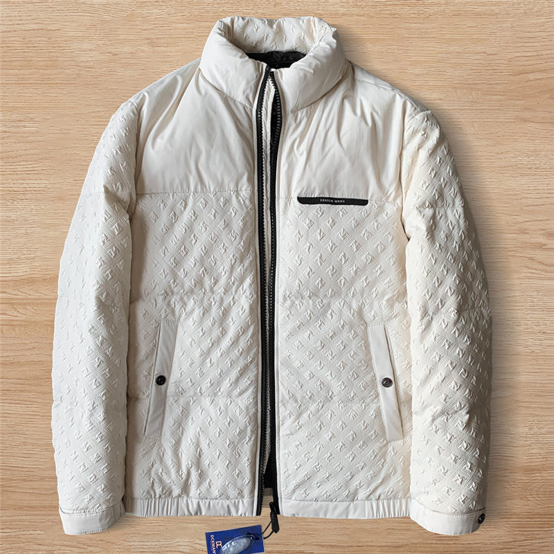 W9817-XL/白色系 「冬の必需品」 DCKMANY新品 メンズ ダウンジャケット ダウン90% 超防寒 立ち襟 厚 暖かくて軽い エンボス加工 アウター拍卖